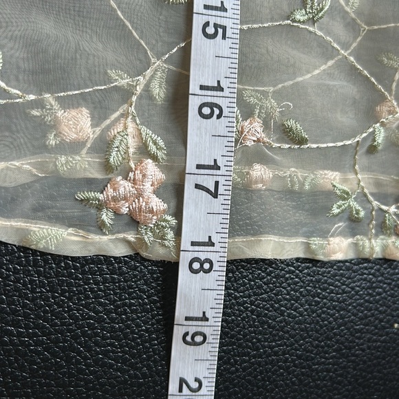 Anthropologie Naf Naf Top Sheer Floral Beige Nude Tank Top Sz M - Picture 7 of 8